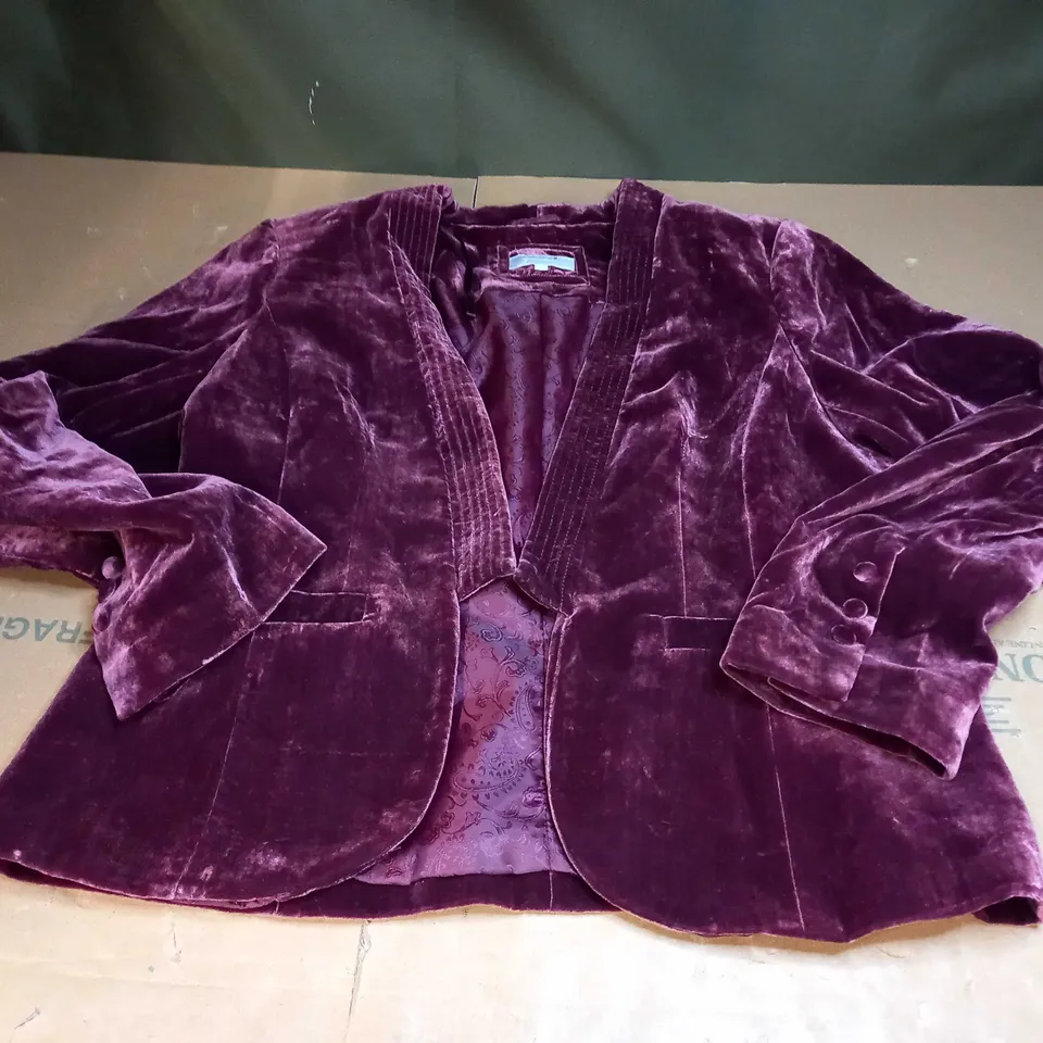 PER UNA VELVET BLAZER JACKET - SIZE 16