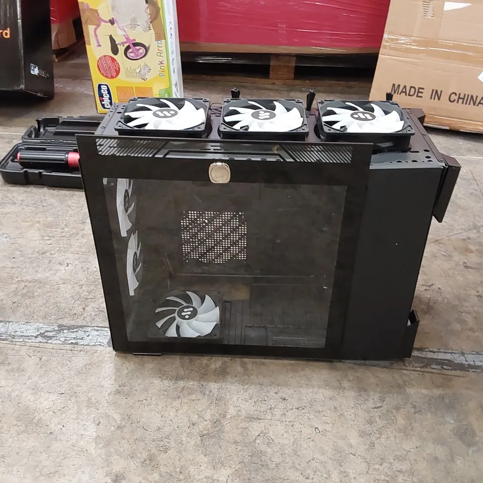 PALLET OF ASSORTED ITEMS INCLUDING: FOURROBBER TORQUE WRENCH, TRAMPOLINE, COMPUTER CASE, XINGYARD HEATER, CHILDREN'S BALANCE BIKE