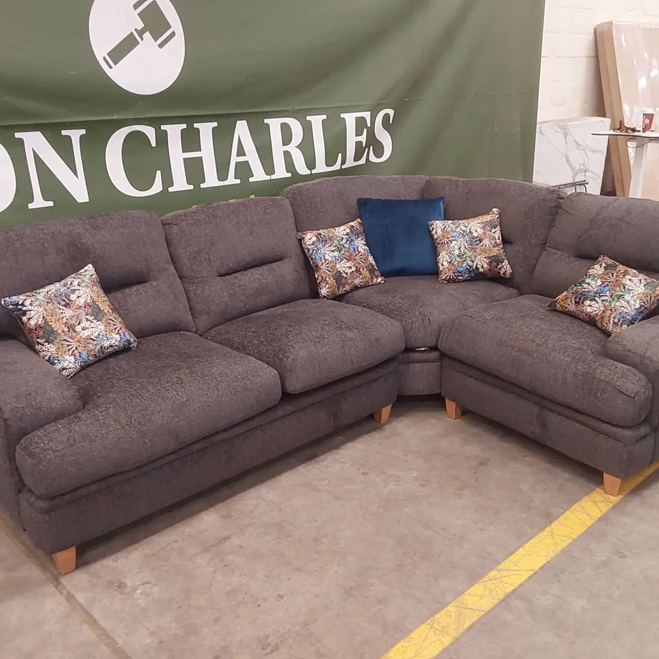 TRIESTE FABRIC CORNER SOFA GROUP - CHARCOAL  RRP £2799