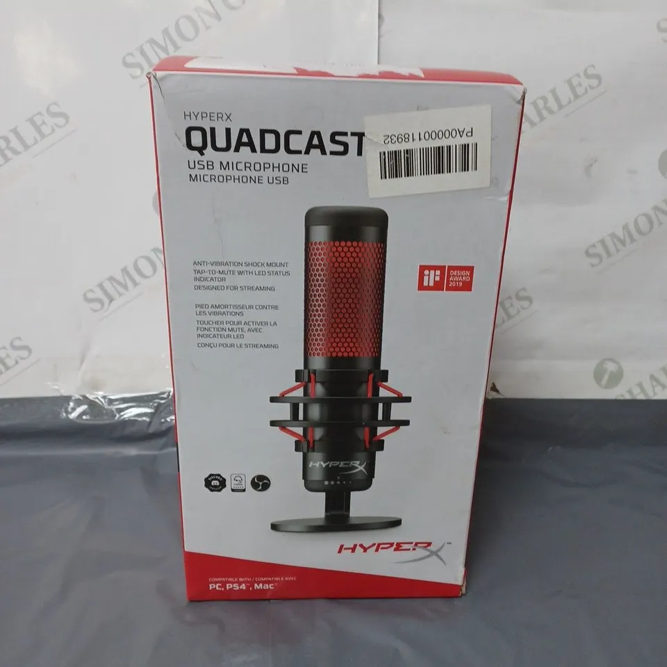 BOXED HYPERX QUADCAST USB MICROPHONE 