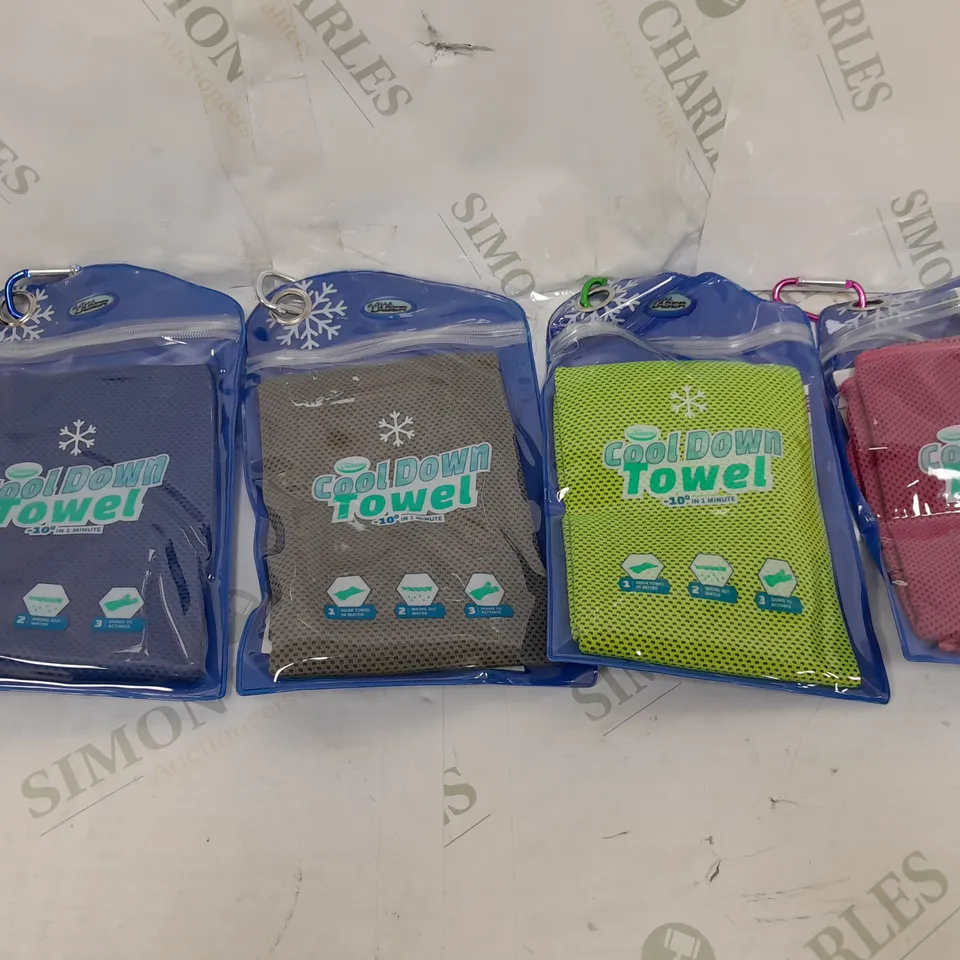 BOXED AQUA LASER SET OF 4 COOL DOWN TOWELS