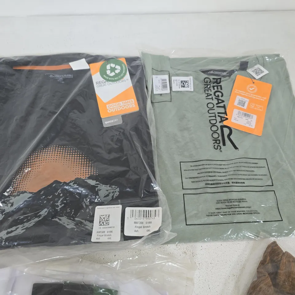 LOT OF 10 ASSORTED BRAND NEW REGATTA T-SHIRTS IN VARIOUS STYLES, COLOURS AND SIZES