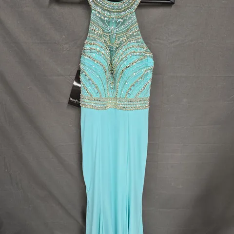 MORI LEE AQUA SEQUIN DRESS - SIZE 6
