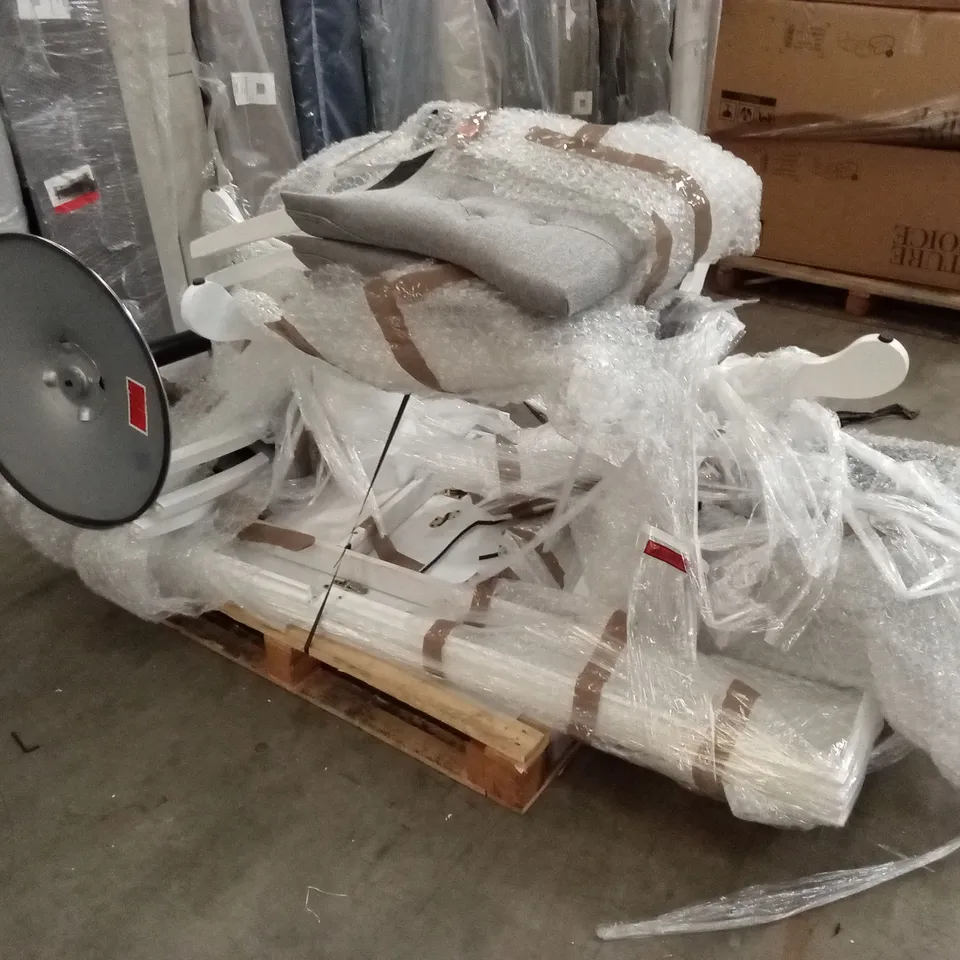 PALLET OF ASSORTED INCOMPLETE DESIGNER FURNITURE PARTS AND PIECES