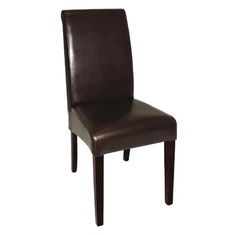 BOXED BOLERO CURVED BACK LEATHER CHAIRS DARK BROWN (2 PACK)