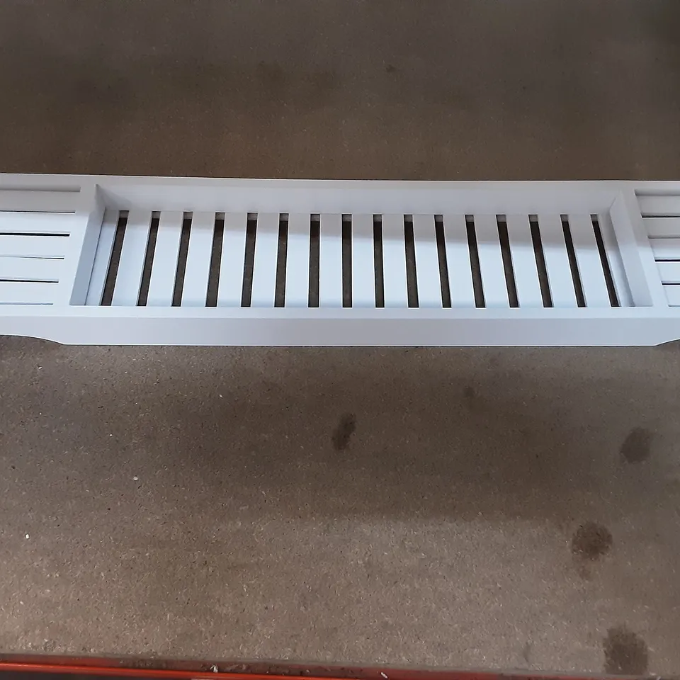 BOXED NATURAL BAMBOO BATH TRAY IN WHITE 