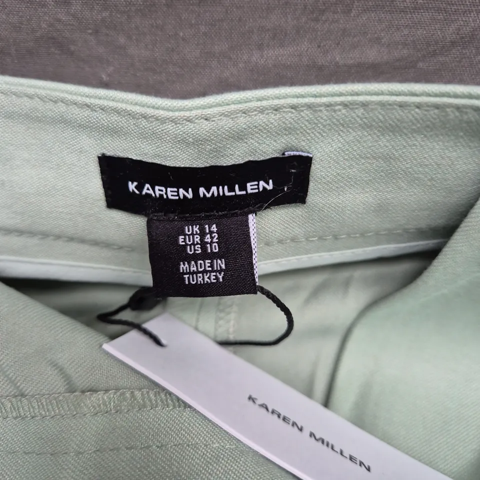 KAREN MILLEN MINT GREEN TROUSERS – UK 14 (EU 42)