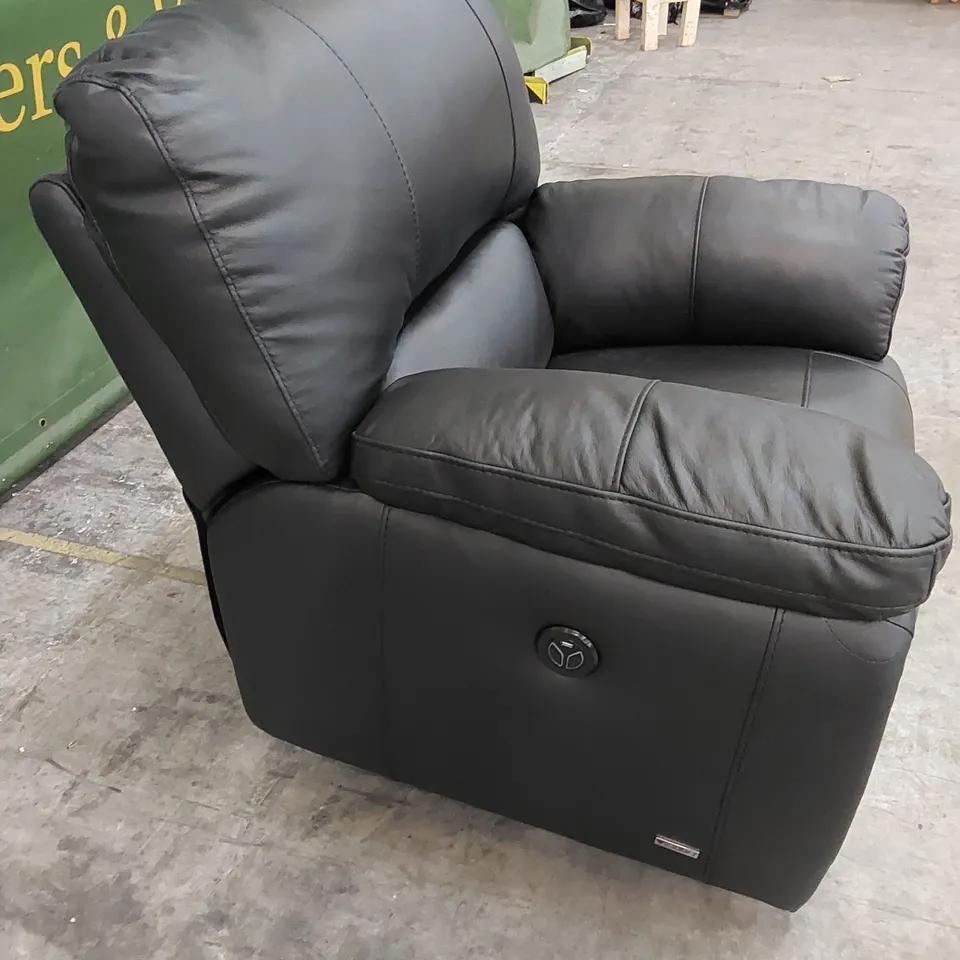 QUALITY DESIGNER VIOLINO LEATHER ELECTRIC RECLINER CHAIR - BLACK