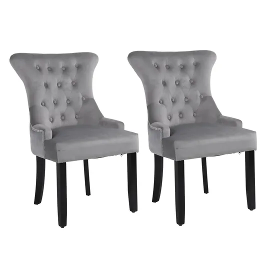 Lot 3141: BOXED NEO SET OF 2 UPHOLSTERED CHAIRS HIGH BACK CRUSHED ...