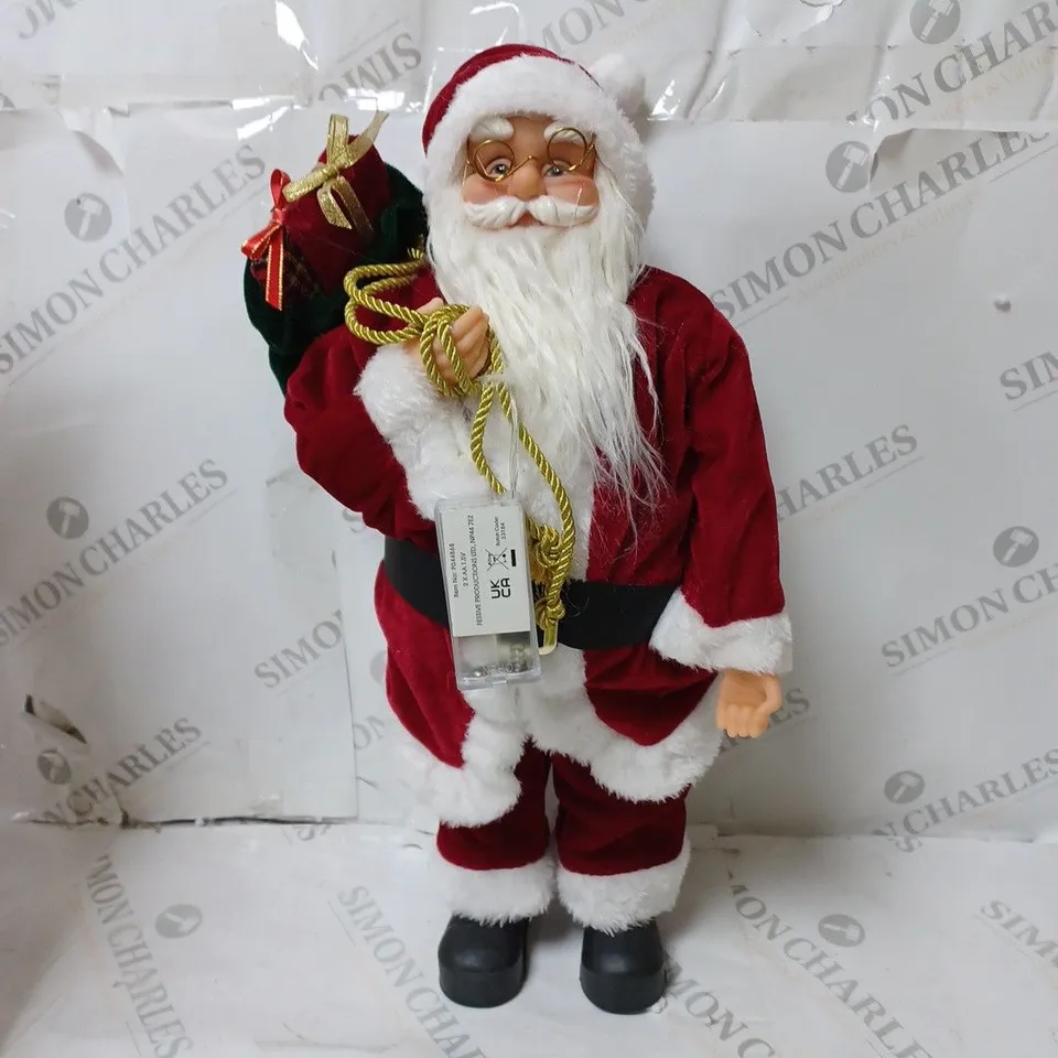 BOXED FESTIVE PRE LIT SANTA TRADITIONAL 43CM