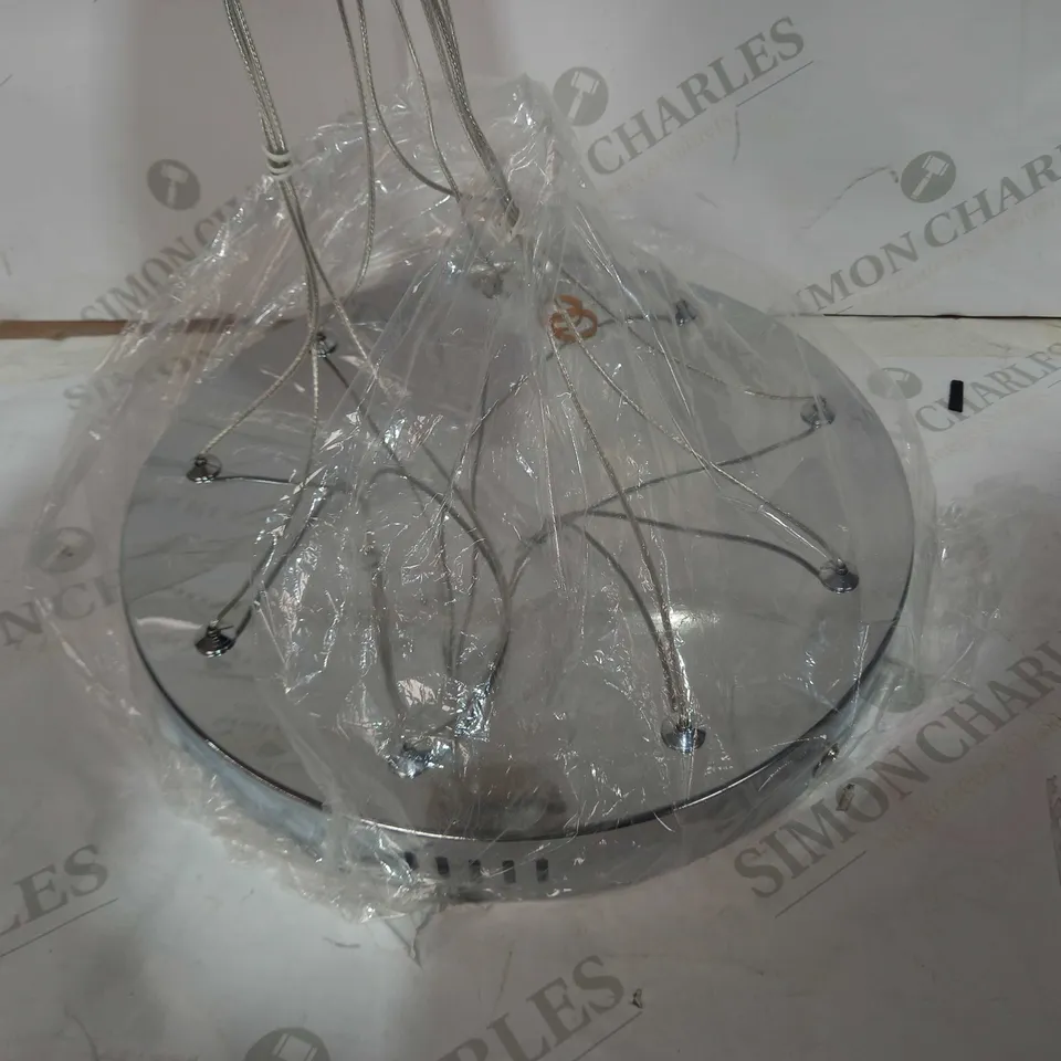 DAR LIGHTING GROUP TOULOUSE LED SPIRAL PENDANT - POLISHED CHROME & DECORATIVE GLASS - COLLECTION ONLY