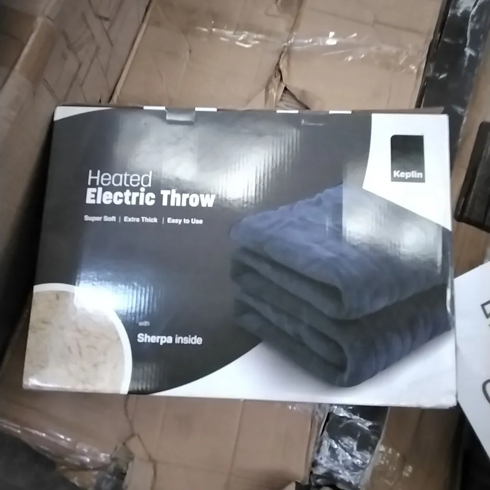 BOXED KEPLIN HEATED ELECTRIC THROW WITH SHERPA INSIDE 