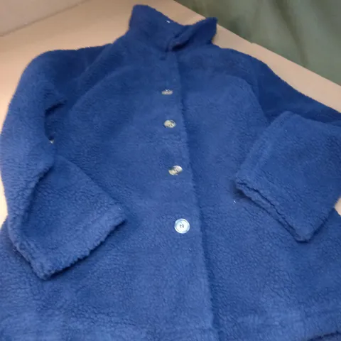 DAMART FLUFFY EFFECT BUTTONED FLEECE IN DEEP BLUE