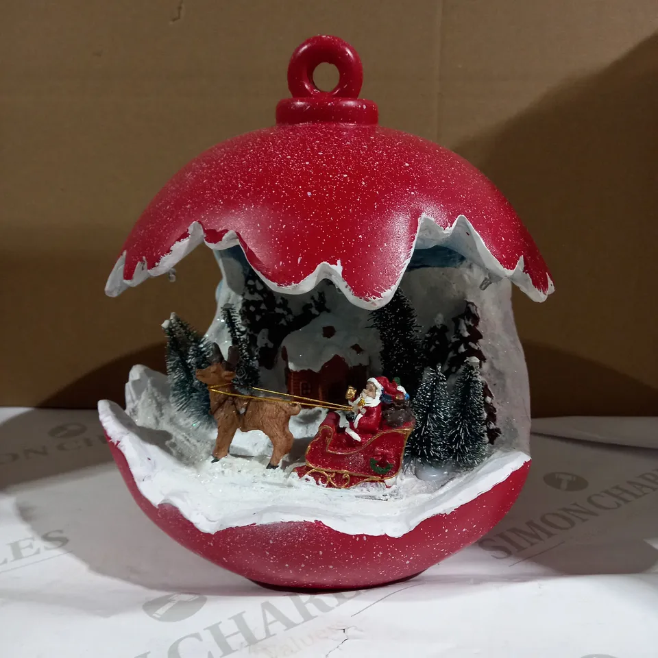 SANTAS EXPRESS PRE-LIT SPHERE WITH CHRISTMAS CHARACTER SCENE