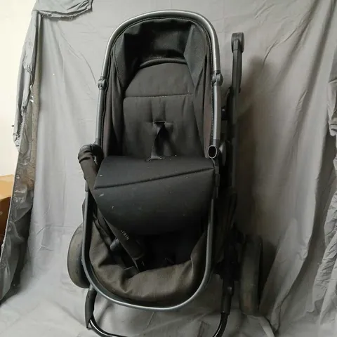 ORIGIN BABY PUSHCHAIR / PRAM – BLACK, ORIGIN BRAND STRAP VISIBLE