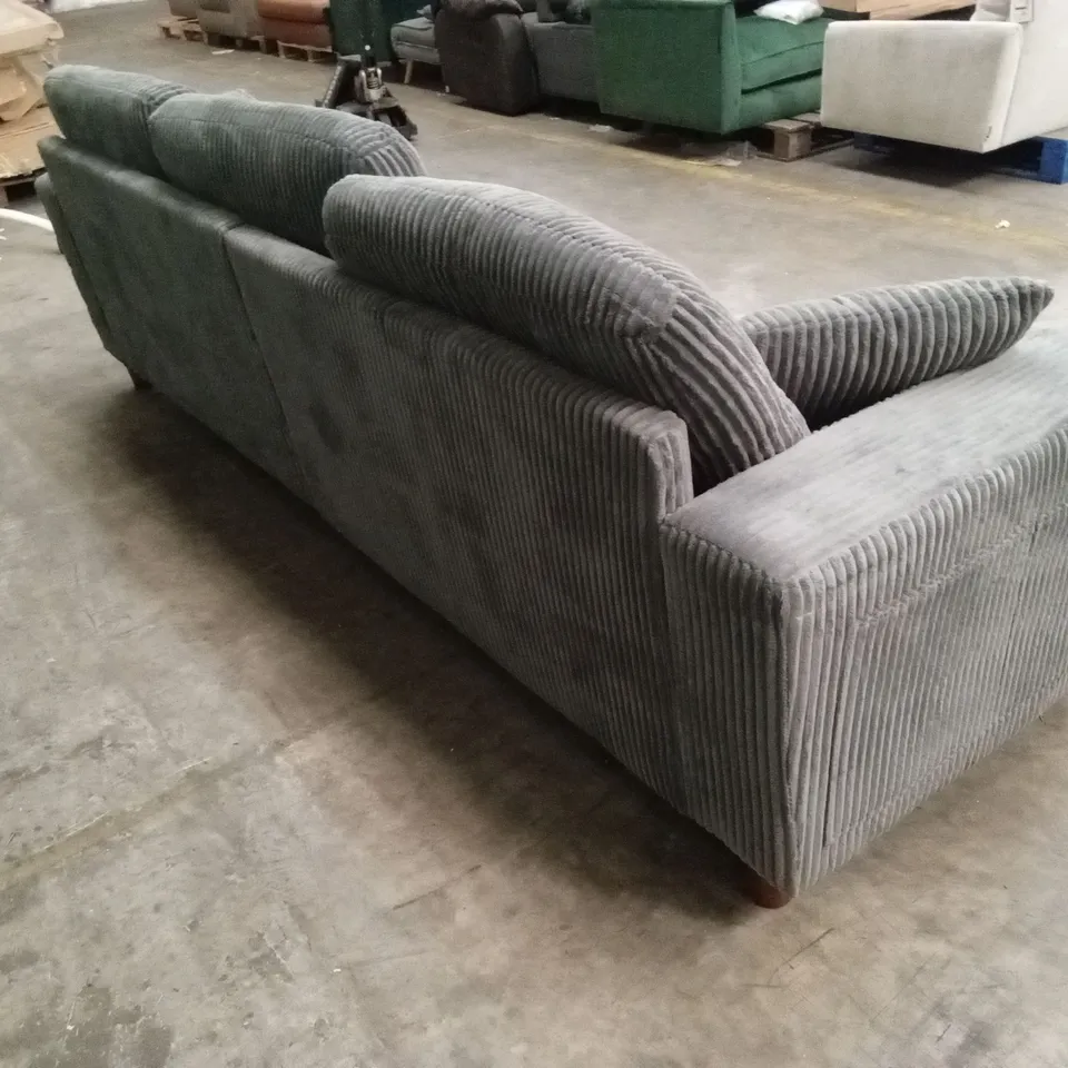 OVERSIZE SOFA 256cm CORDUROY SOFA, 3 SEATER - GREY