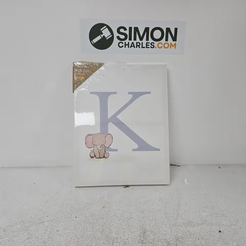 KATE AND MILO CONTEMPORARY ART PRINT: LARGE 'K' WITH ELEPHANT