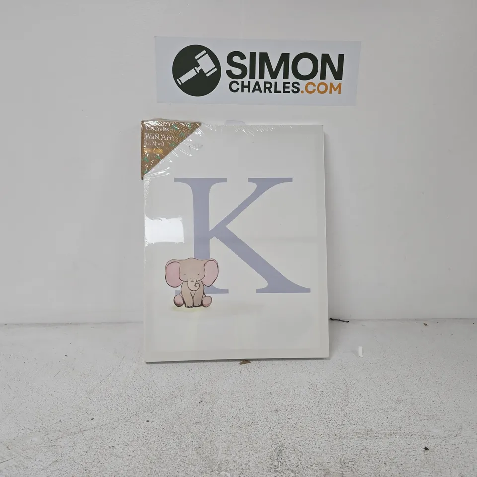 KATE AND MILO CONTEMPORARY ART PRINT: LARGE 'K' WITH ELEPHANT