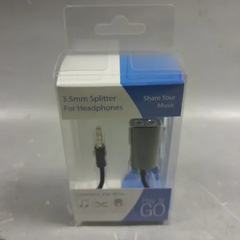 APPROXIMATELY 40 BOXED PLAY 'N' GO 3.5MM HEADPHONE SPLITTER CABLES