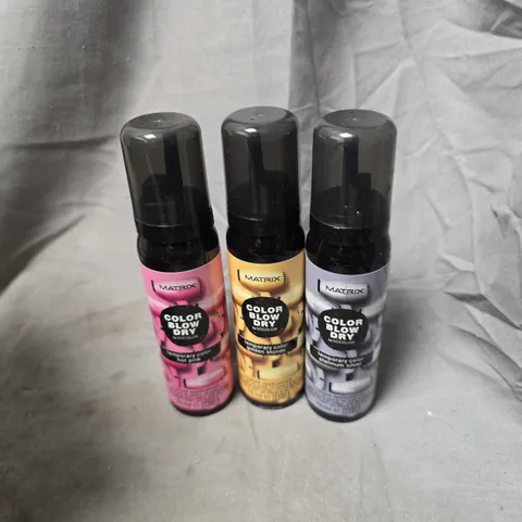 APPROXIMATELY 20 ASSORTED MATRIX BLOW DRY SPRAYS TO INCLUDE HOT PINK, PLATINUM SILVER, GOLDEN BLONDE, ETC - COLLECTION ONLY