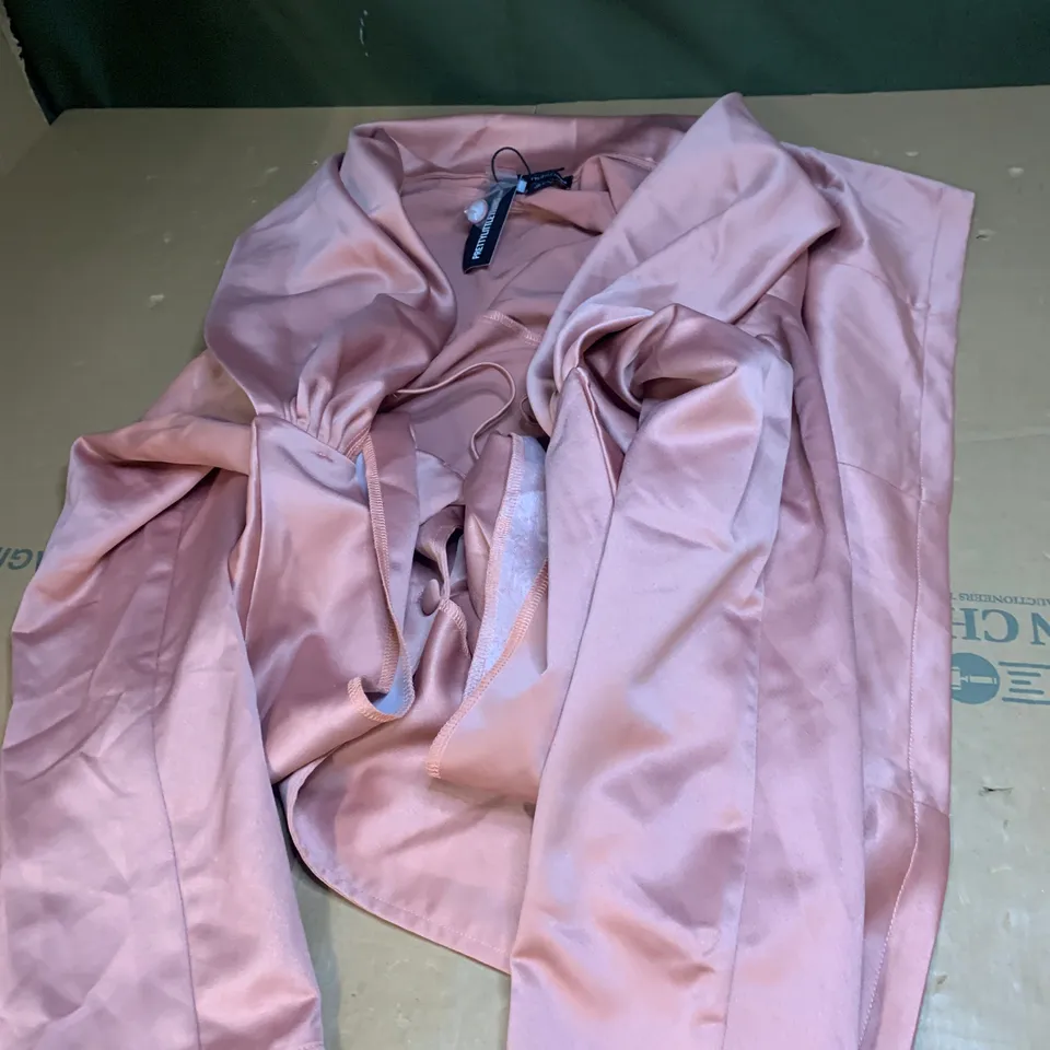 PLUS SATIN COWL BACK BLAZER DRESS