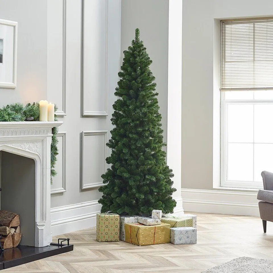 BOXED SLIM BALSAM GREEN FIR ARTIFICIAL CHRISTMAS TREE 