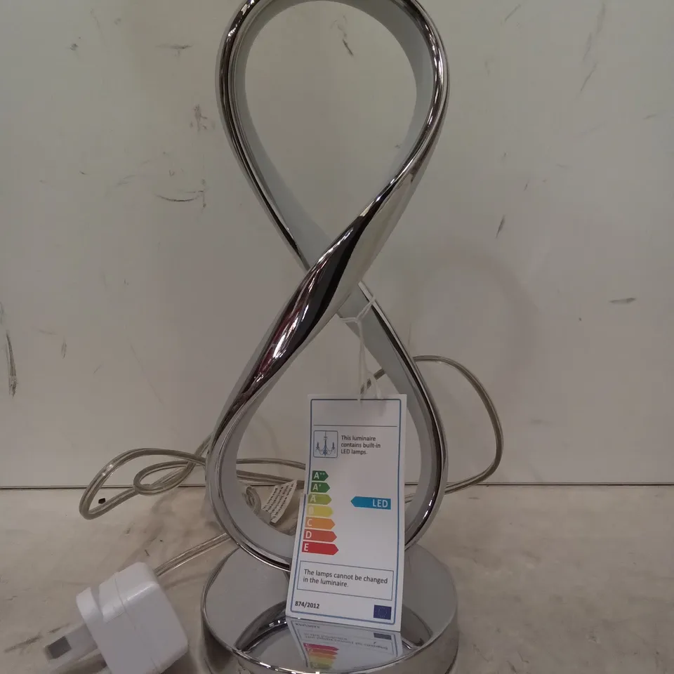 SET OF 2 CHROME POLISHED LED INFINITY TABLE LAMP
