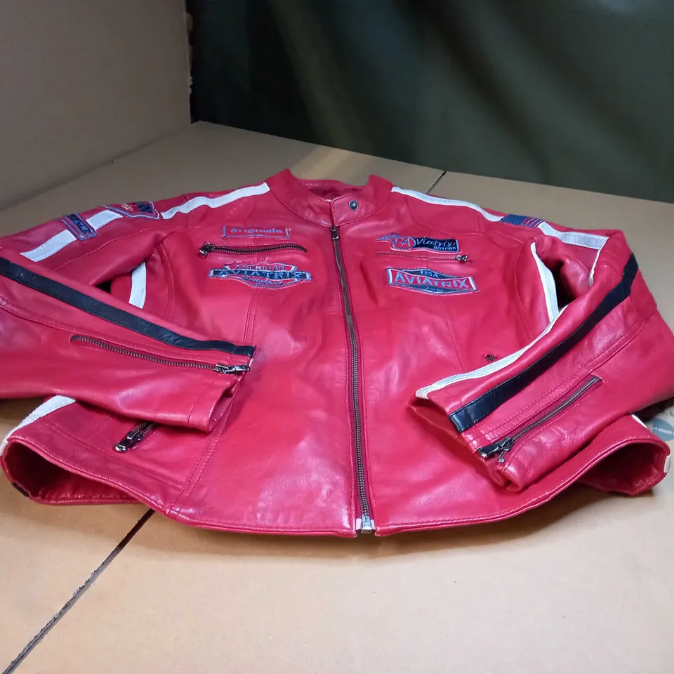 AVIATRIX RED LEATHER JACKET - XL