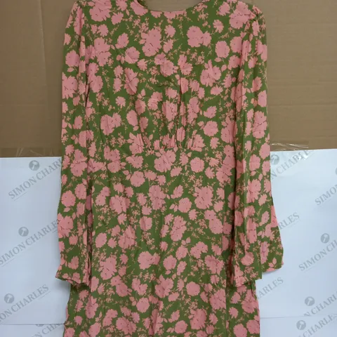 NOBODYS CHILD MIKHALIA L/S MINI DRESS IN FLORAL DESIGN - 12