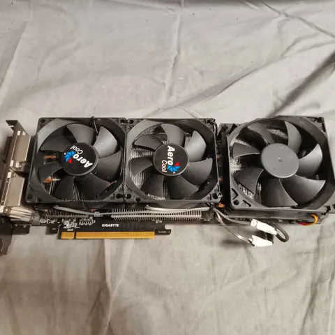 GIGABYTE GRAPHICS CARD – TRIPLE-FAN COOLING, 3X AEROCOOL FANS (NO ACCESSORIES SHOWN)