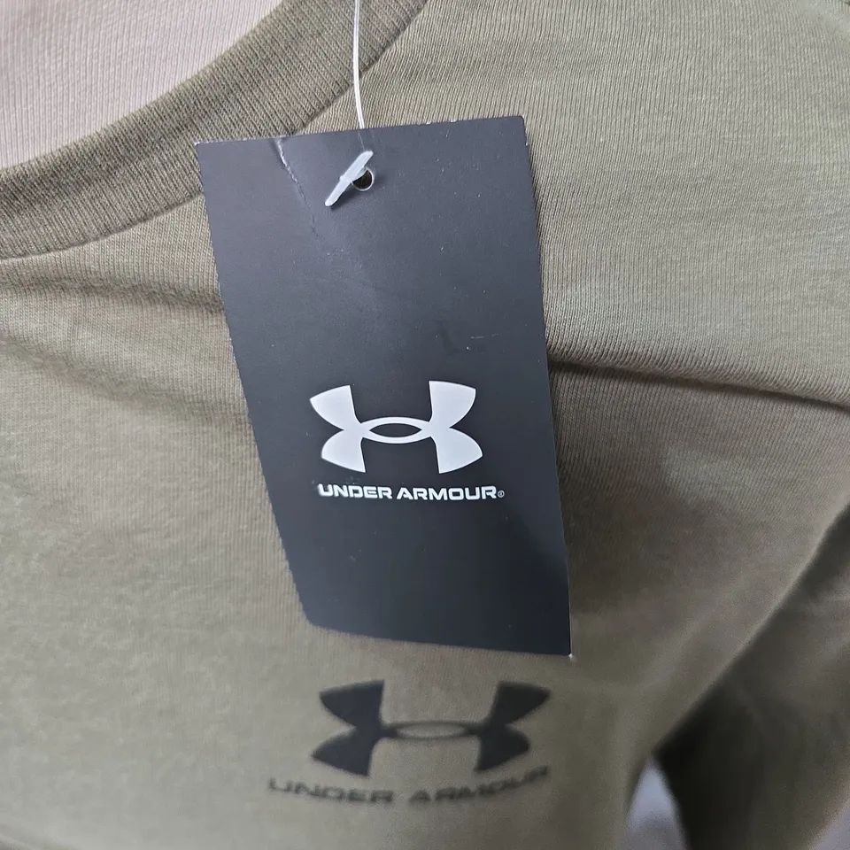UNDER ARMOUR MEN'S OLIVE CREW-NECK T-SHIRT-SIZE UNSPECIFIED 