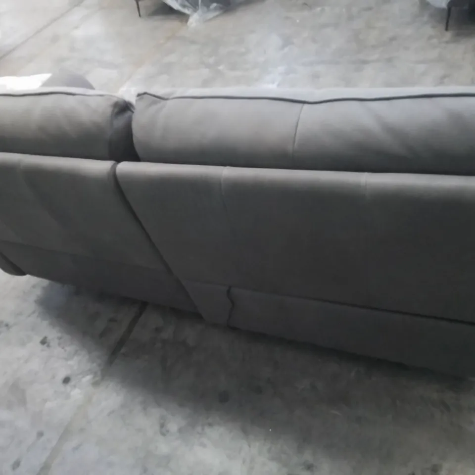 QUALITY ITALIAN DESIGNER MEDIUM 2-SEATER ELECTRIC RECLINING LEATHER SOFA IN GREY 