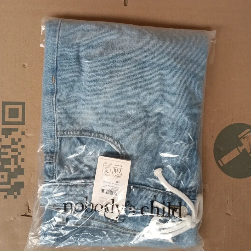 BAGGED NOBODY'S CHILD WICKHAM WIDE LEG JEANS IN BLUE SIZE UK 14R