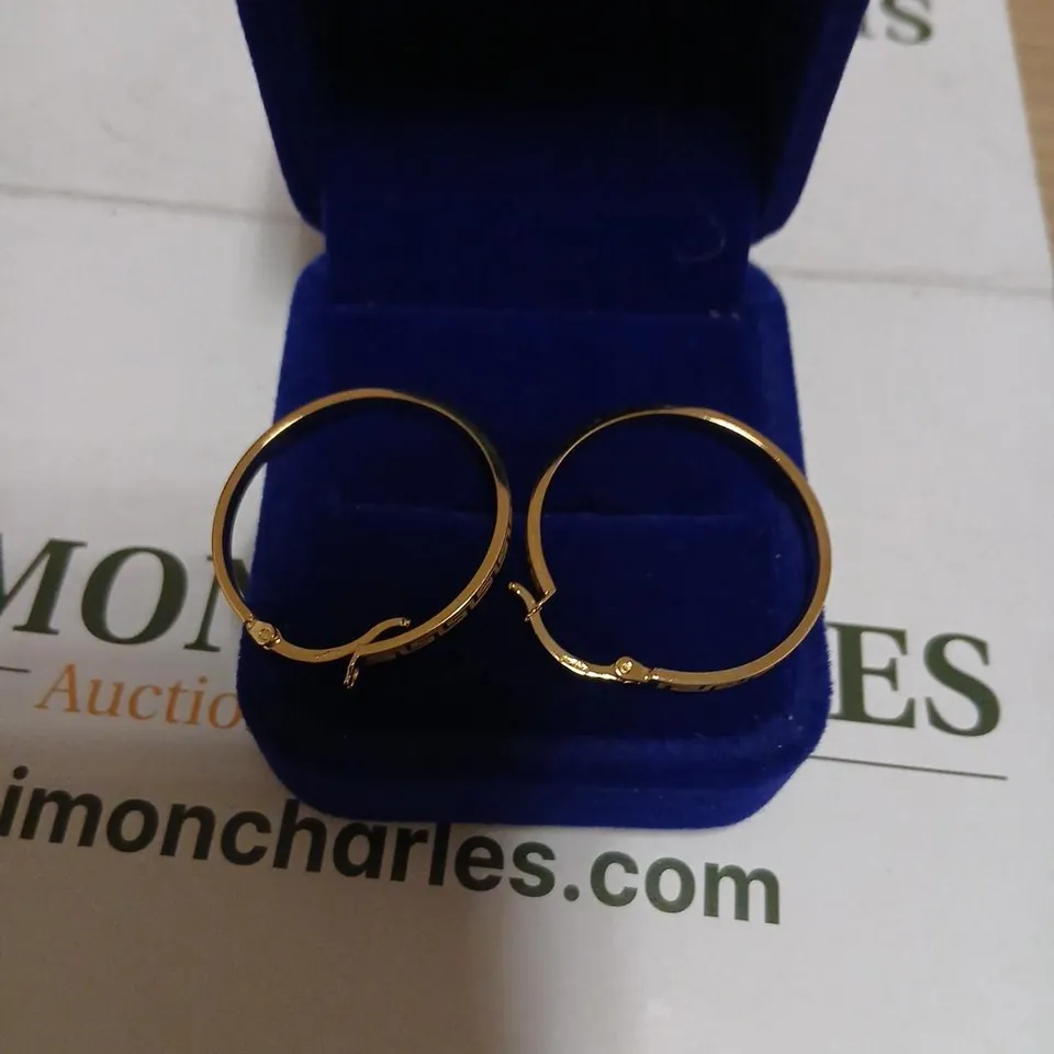 GOLD-TONE HINGED BANGLE EARRINGS SET OF 2