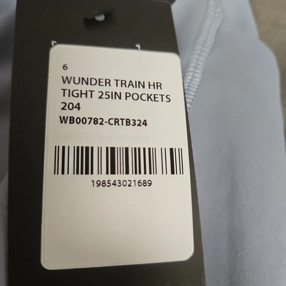 WUNDER TRAIN HR TIGHT LEGGINGS – LIGHT BLUE, WOMEN'S UK 10 (US 6) – 25IN POCKETS