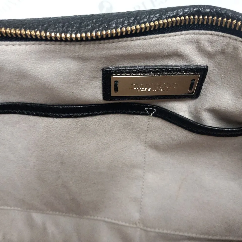 JIMMY CHOO BLACK AND GOLD LEATHER STUD LARGE CLUTCH BAG 
