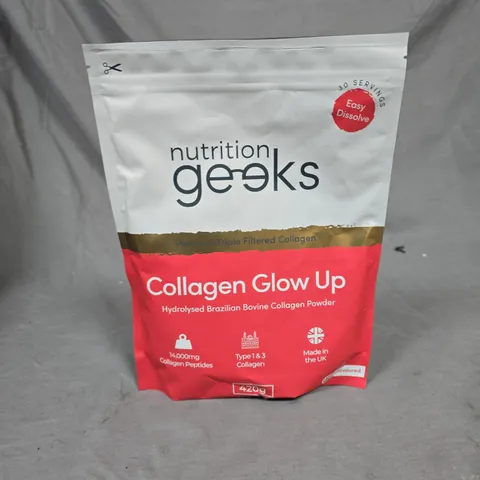 NUTRITION GEEKS COLLAGEN GLOW UP POWDER - 420G UNFLAVOURED