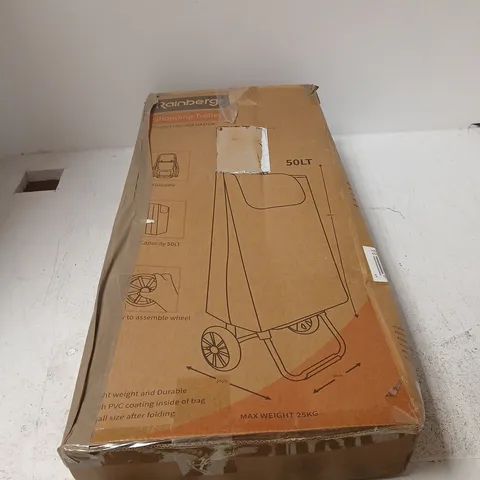 RAINBERS SHOPPING TROLLEY β FOLDABLE 50L CAPACITY (BOXED)