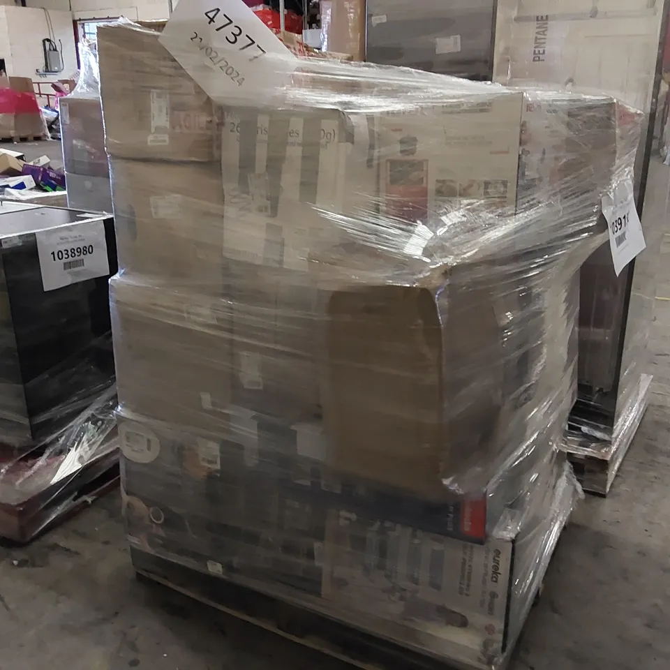 PALLET OF APPROXIMATELY 25 UNPROCESSED RAW RETURN HOUSEHOLD AND ELECTRICAL GOODS TO INCLUDE;