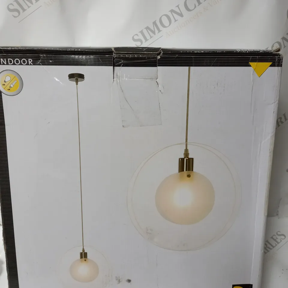 BOXED BRILLIANT LUNAO 1 LIGHT GLOBE PENDANT - CHROME 