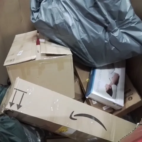 PALLET CONTAINING VARIOUS ASSORTED BOXED HOUSEHOLD ITEMS TO INCLUDE: SUPPORT PILLOW, TOILET SEATS, TENTS, GARDEN CHAIR CUSHIONS AND LOTS MORE UNMARKED BOXED ITEMS