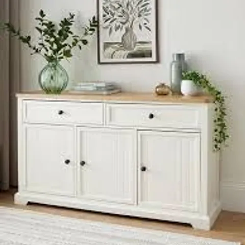 BOXED CHARLTON SIDEBOARD - IVORY/OAK (2 BOXES)