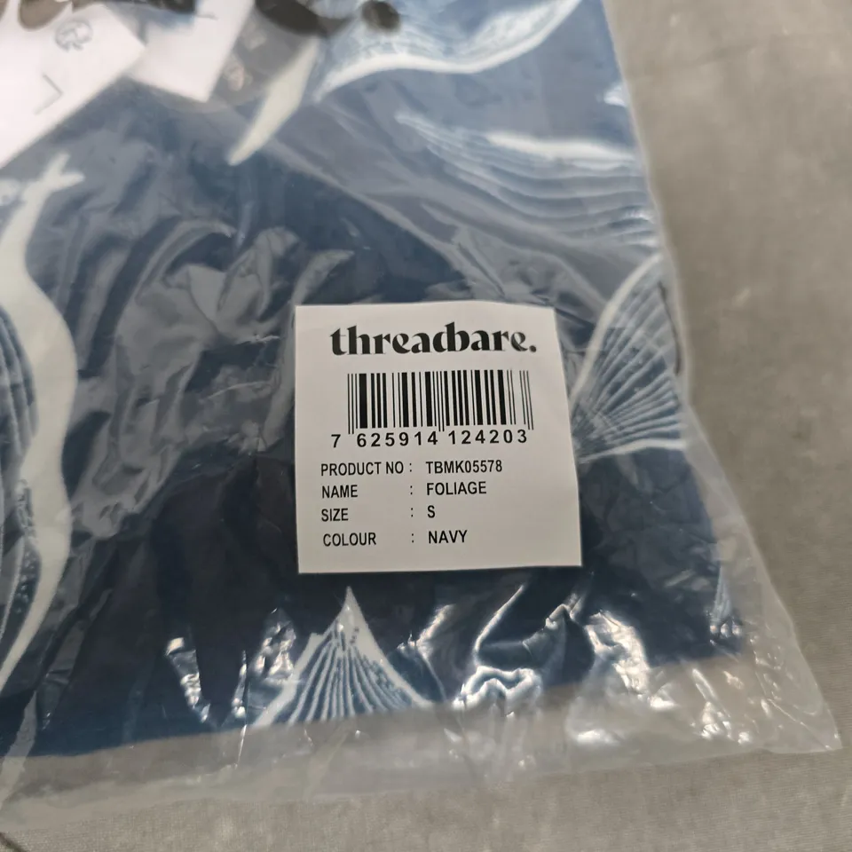 BAGGED THREADBARE FOLIAGE NAVY TOP – UK SIZE S