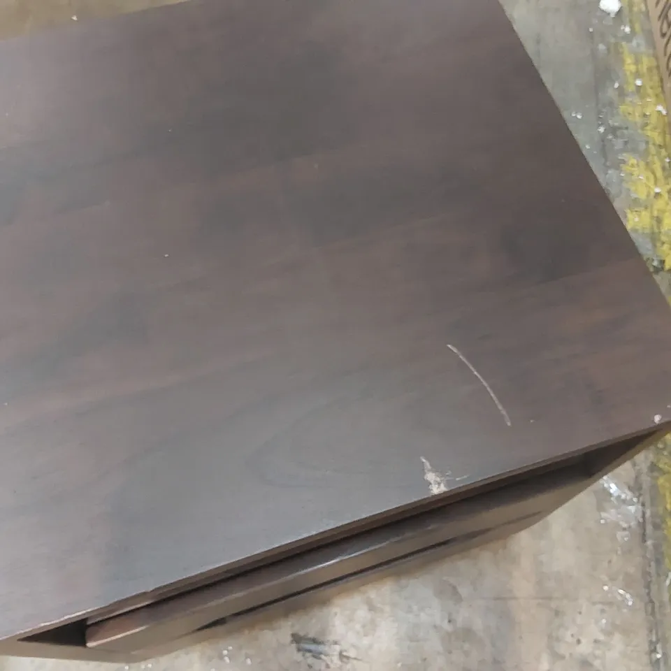 DANETTI BRYCE DARK MANGO WOOD 2 DRAWER BEDSIDE TABLE