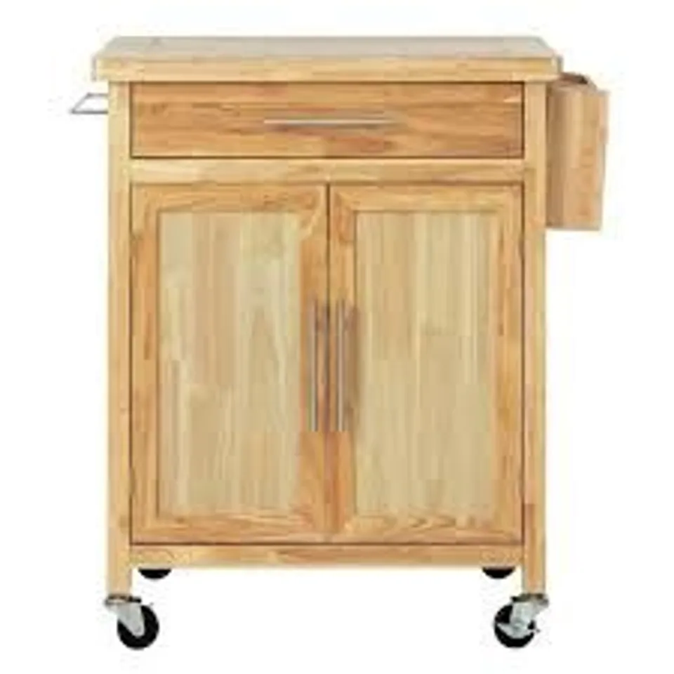 BOXED TOLLERTON WOODEN KITCHEN TROLLEY - NATURAL - COLLECTION ONLY