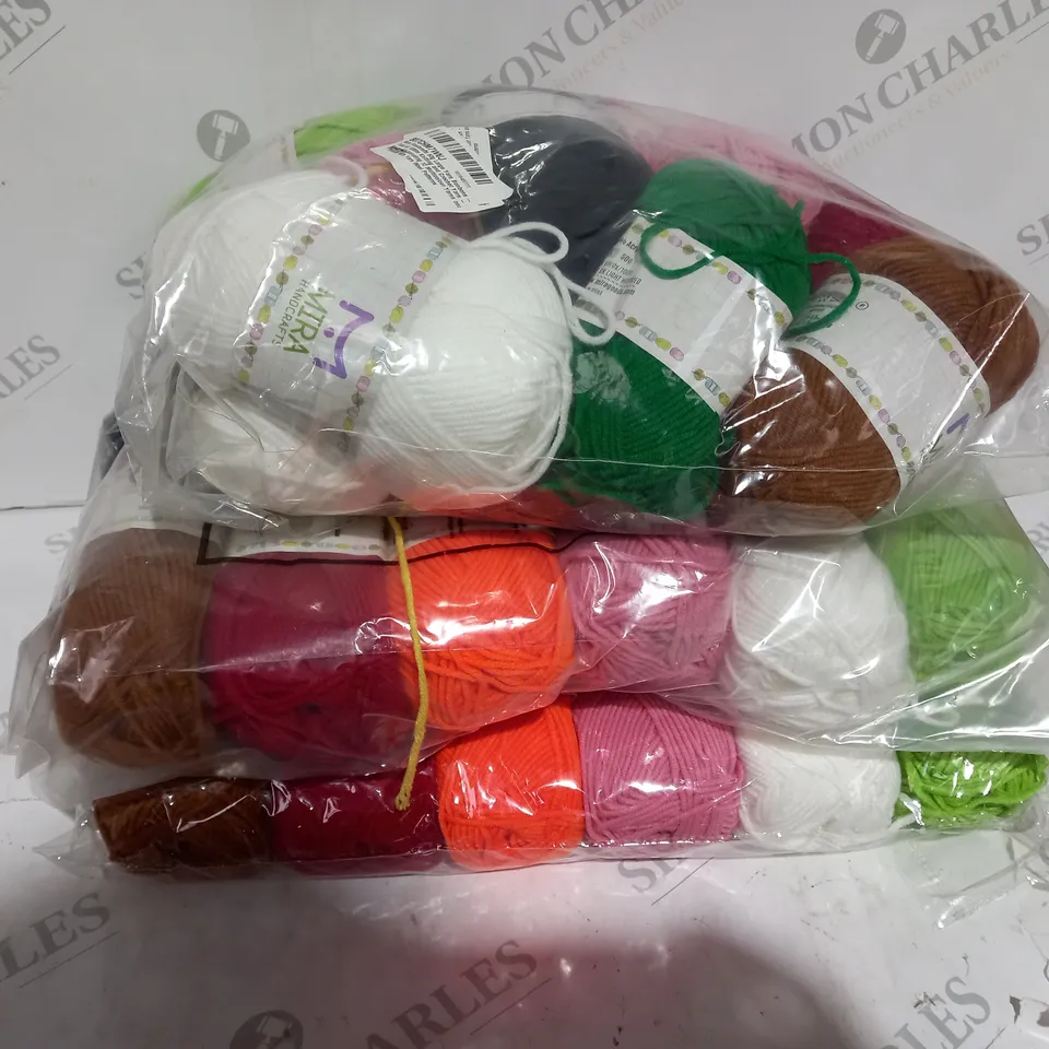 3 X MULTICOLOURED MIRA HANDCRAFTS YARN 