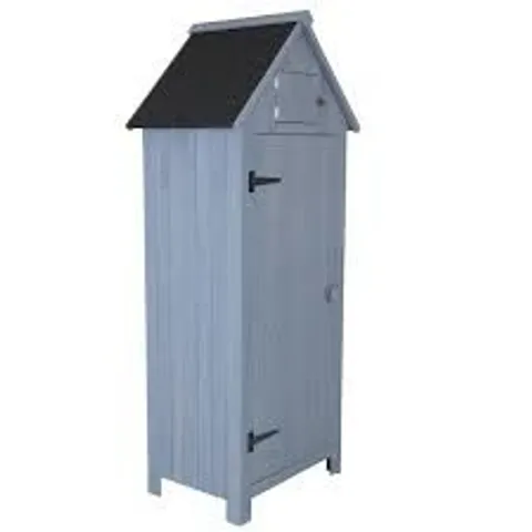 BOXED CHARLES BENTLEY FSC SLIM TALL GARDEN STORAGE SHED - GREY (1 BOX)