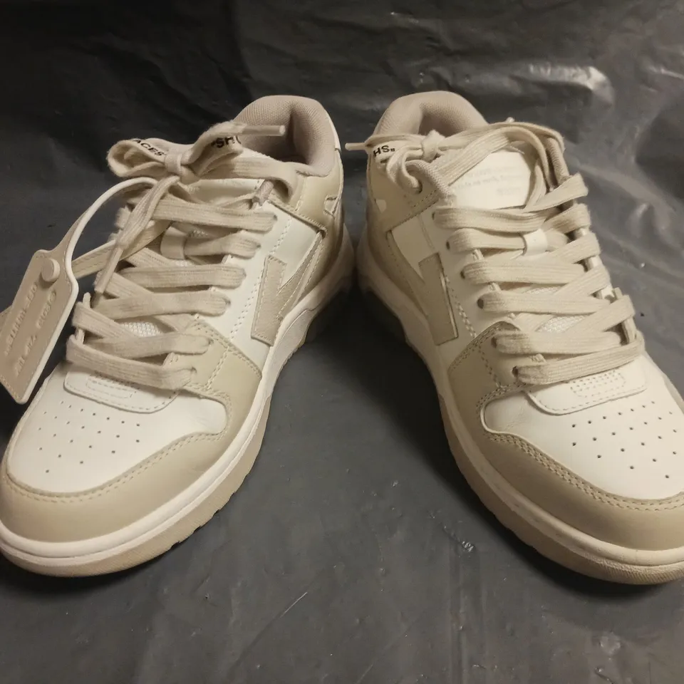 BOXED PAIR OF OFF-WHITE SHOES BEIGE SIZE EU 36