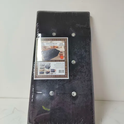 BLACK STORAGE OTTOMAN – SEALED