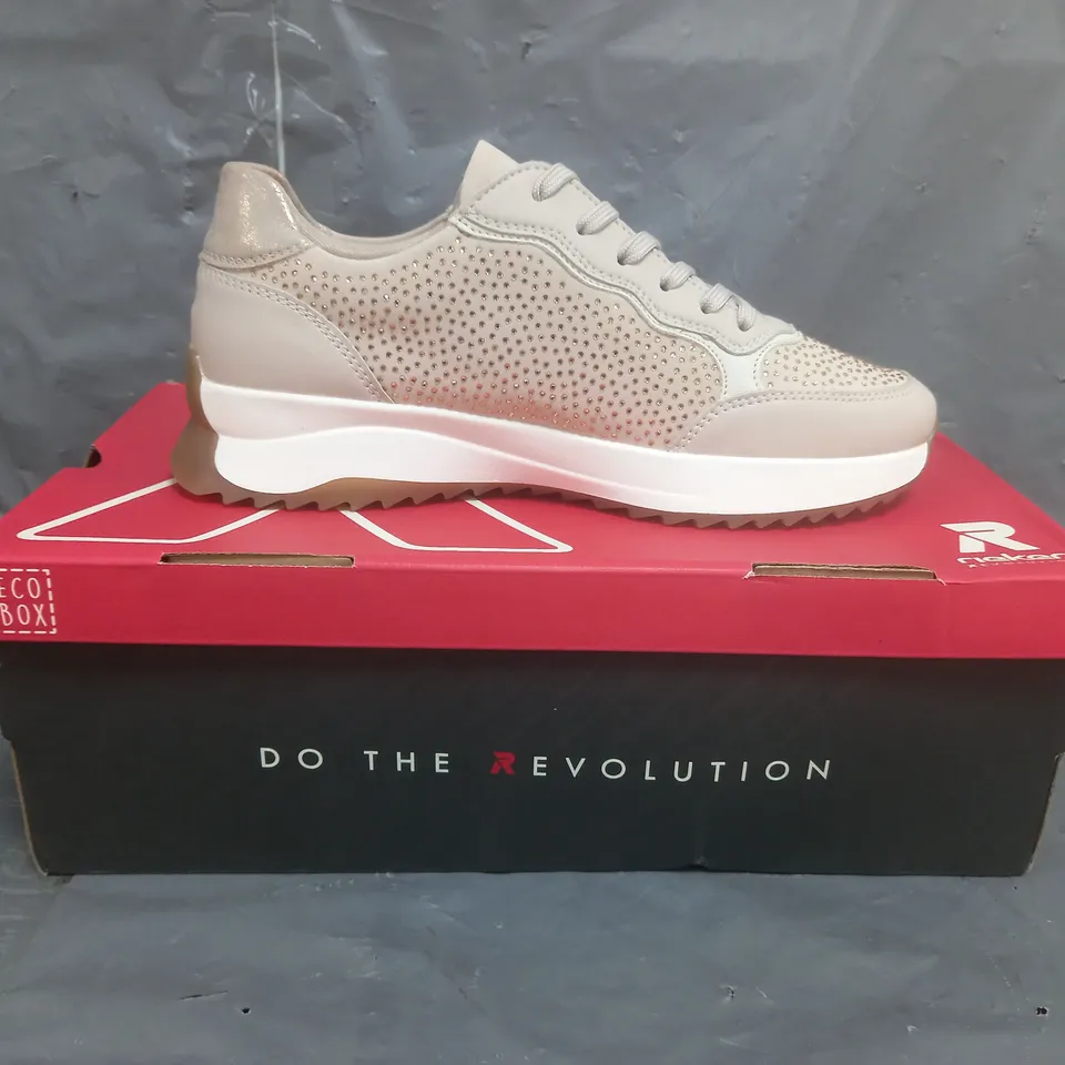 RIEKER SPARKLY TRAINERS ROSE GOLD SIZE 6